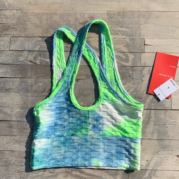 Hot Kiss Neon TieDye Crop Top Size Small - Picture 4 of 4